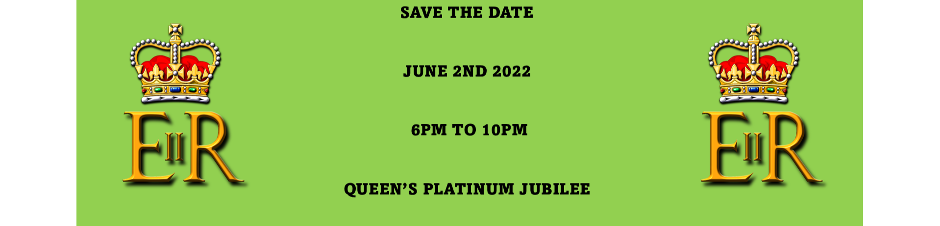 Save the Date Queen's Platinum Jubilee June 2nd 2022